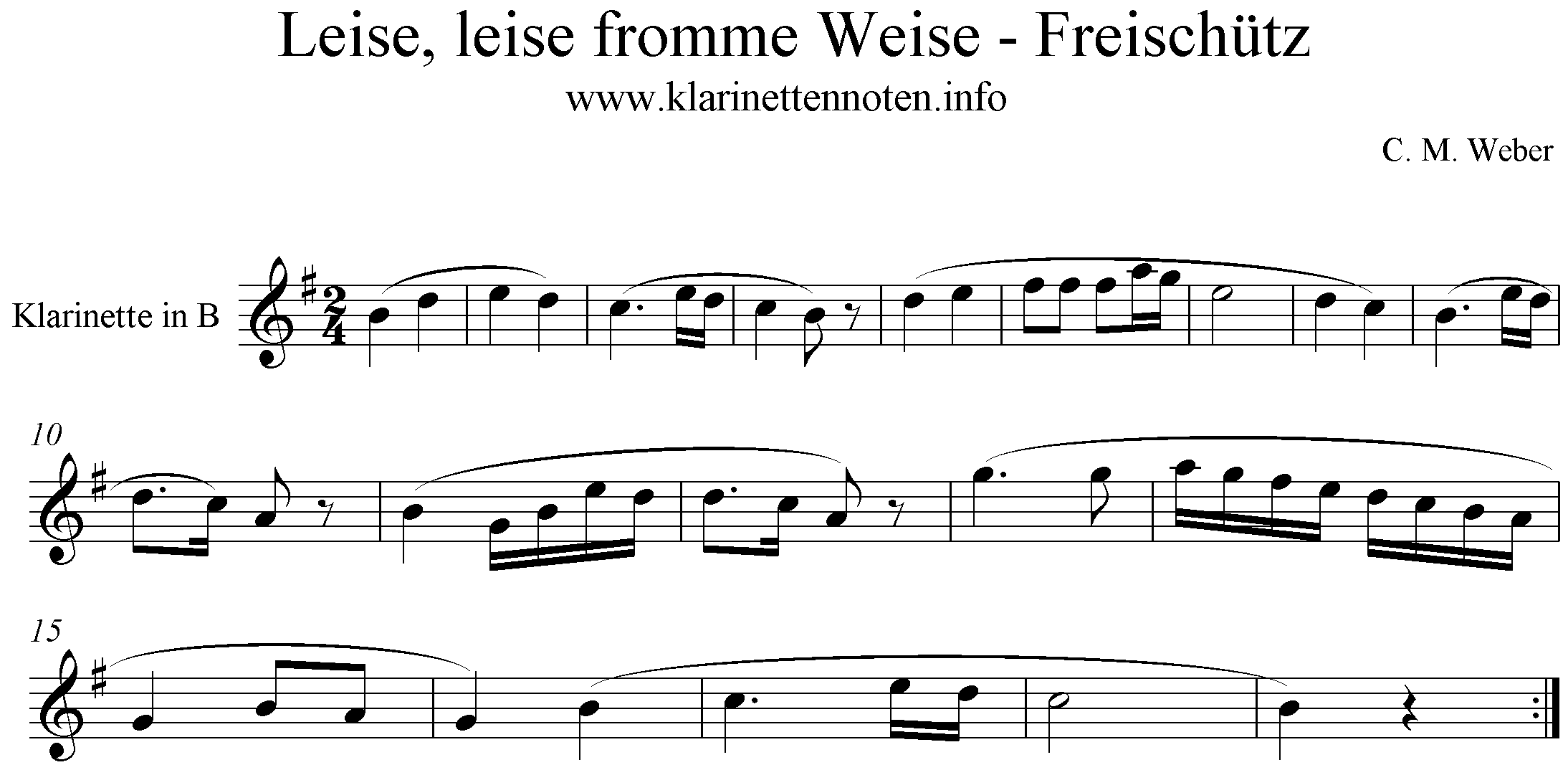 noten- C. M. Weber- Der Freischütz, Leise leise fromme Weise