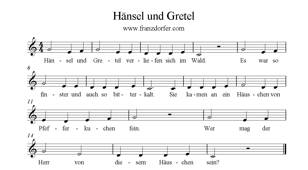 Text Lied HГ¤nsel Und Gretel